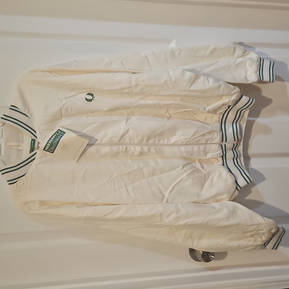 New Fred Perry Original White tennis bomber jacket
